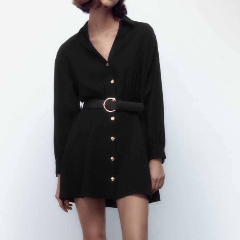 ZARA belted shirt dress (small)
